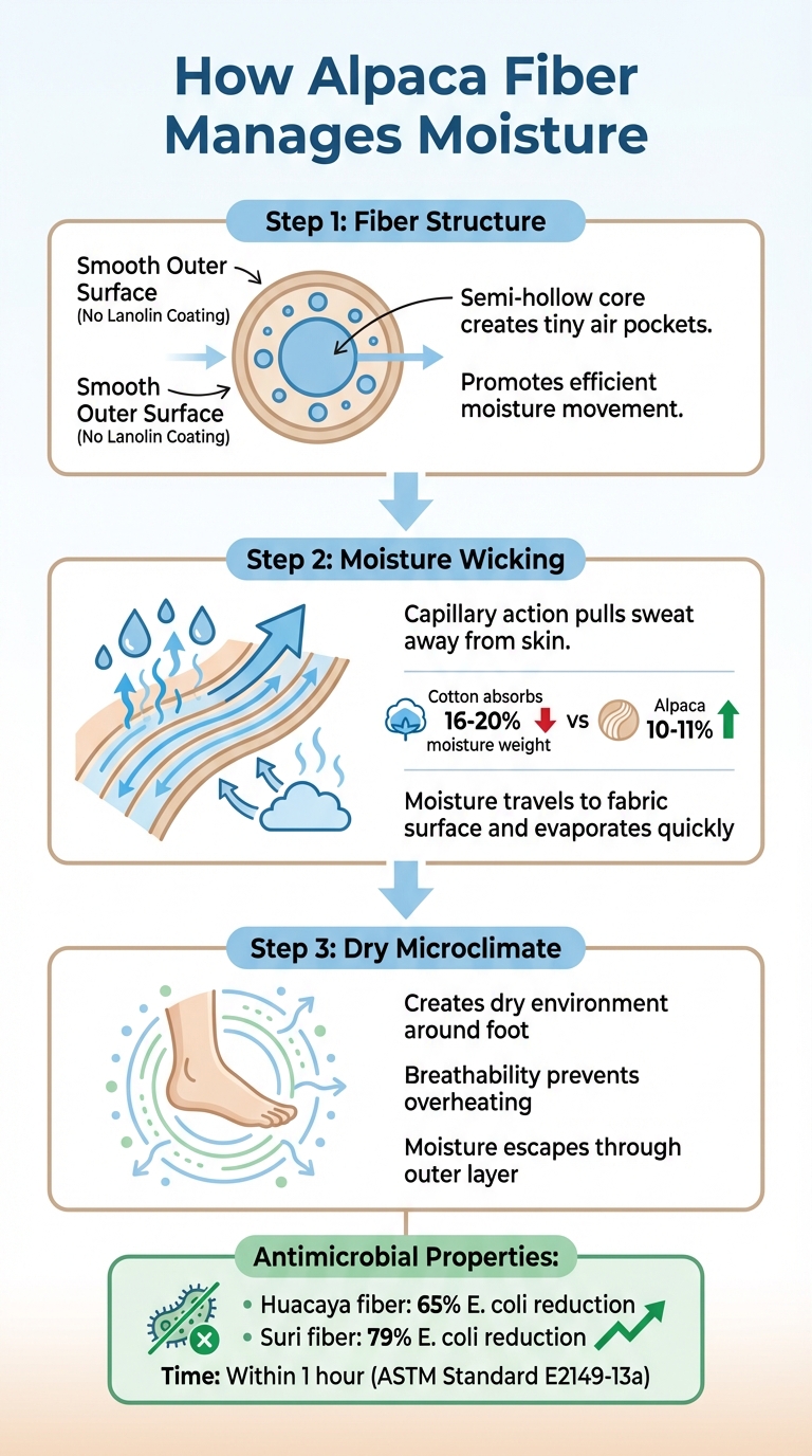 How Alpaca Fiber Manages Moisture: A 3-Step Process