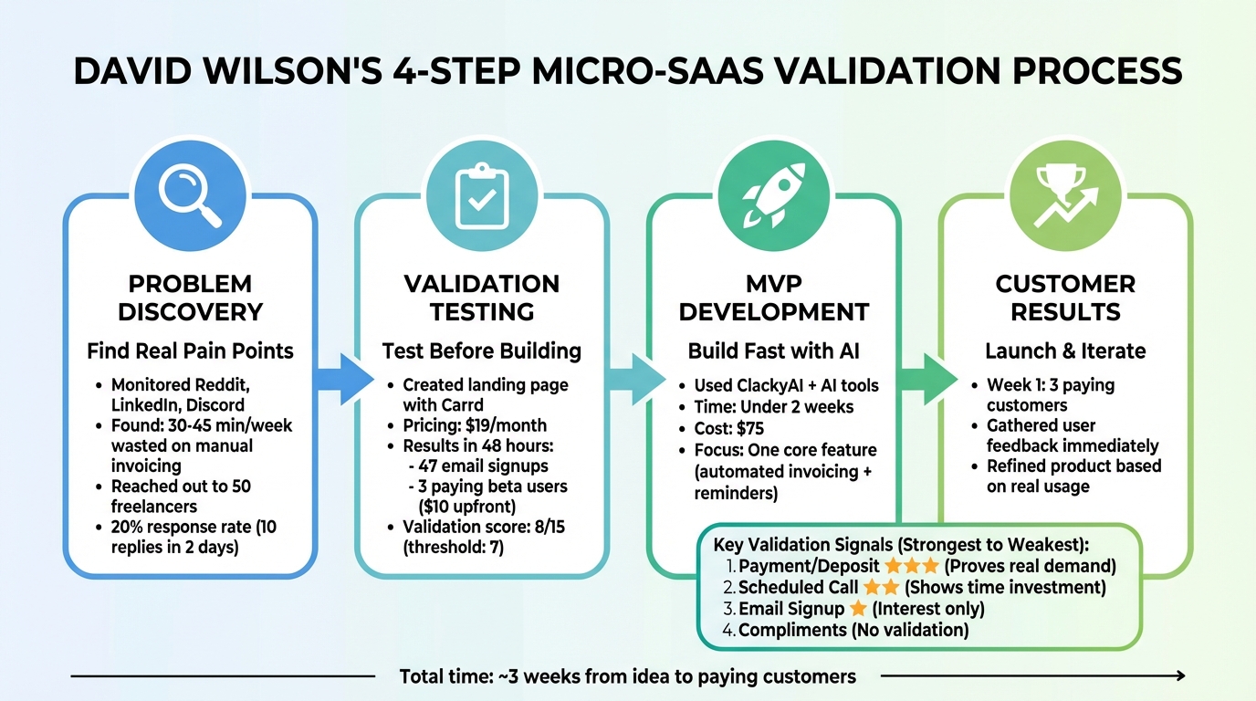 4-Step Micro-SaaS Validation Process: From Problem Discovery to Paying Customers