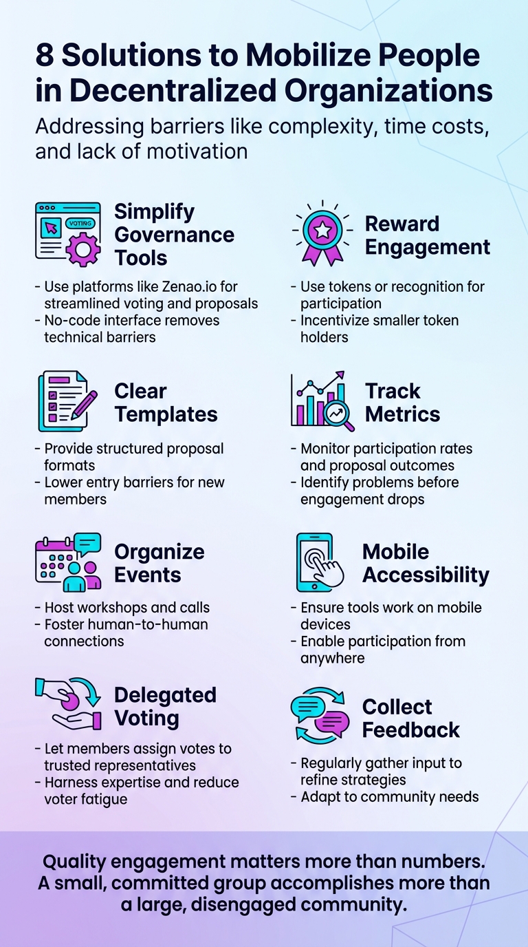 8 Solutions to Increase Participation in Decentralized Organizations