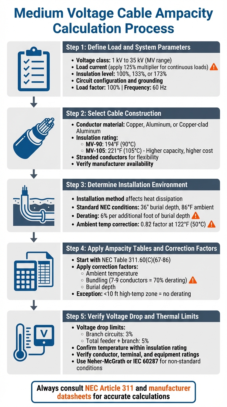 5-Step Medium Voltage Cable Ampacity Calculation Process