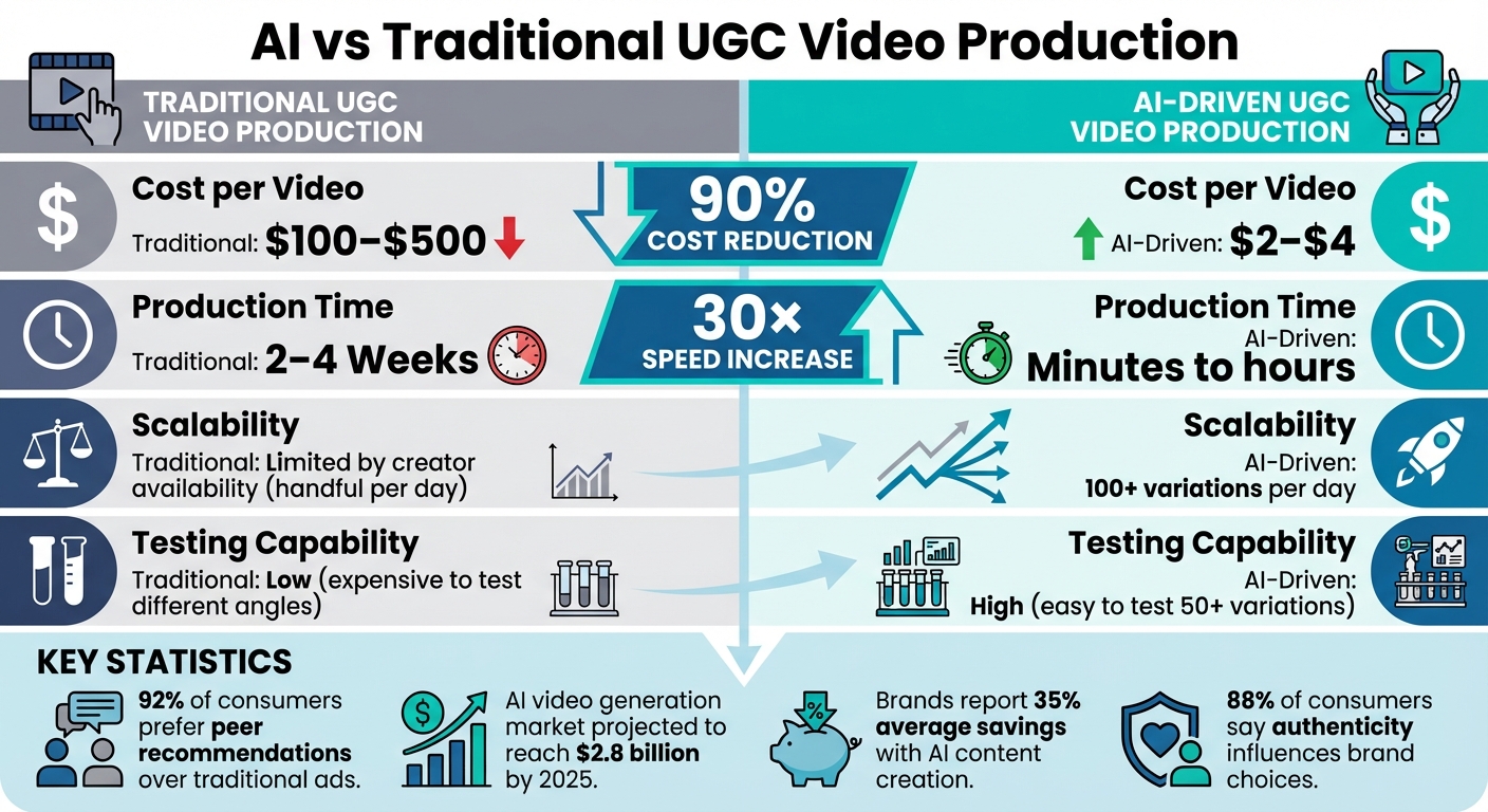 AI vs Traditional UGC Video Production: Cost, Time & Scale Comparison