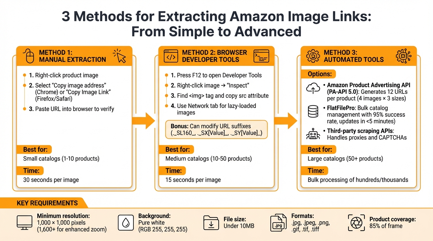 3 Methods to Extract Amazon Product Image Links: Manual, Browser Tools, and Automated Solutions
