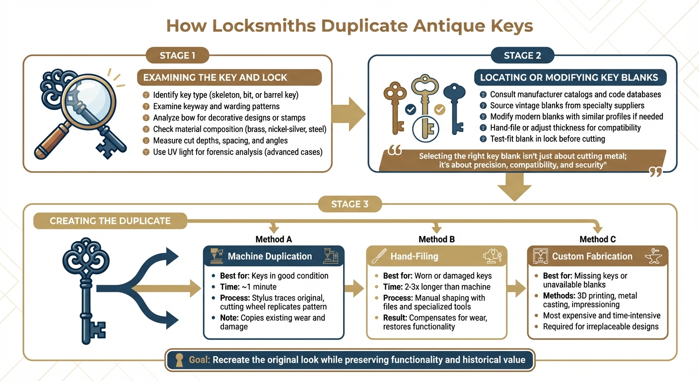 Antique Key Duplication Process: From Examination to Restoration