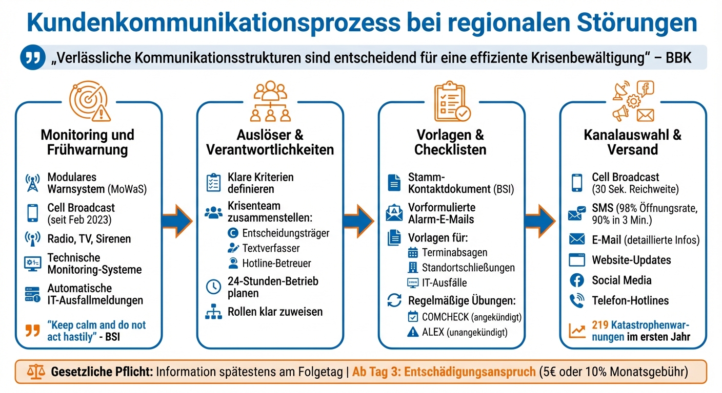 Kommunikationsprozess bei regionalen Störungen: 4 Phasen für effektive Kundenkommunikation