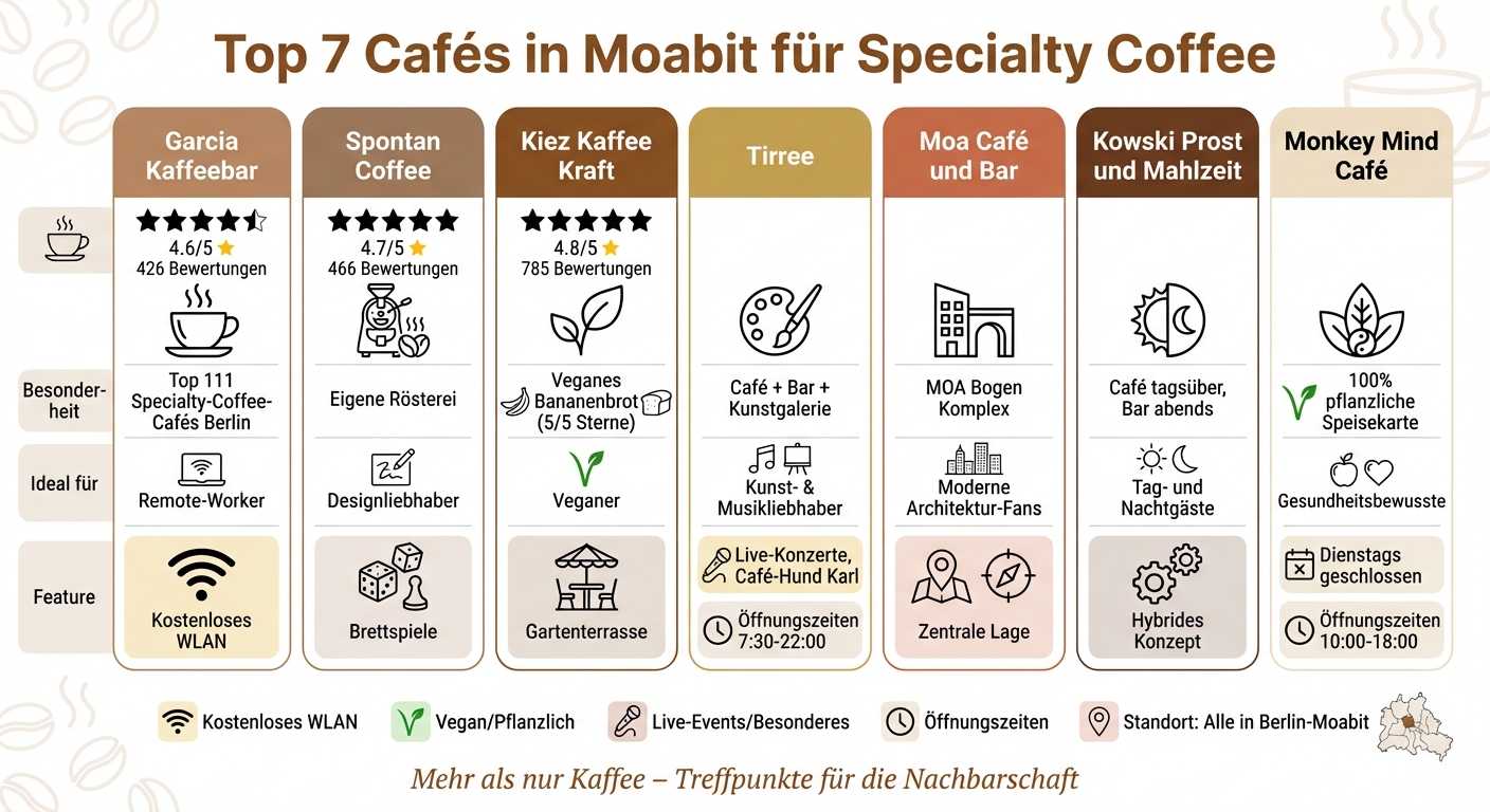 Vergleich der 7 besten Specialty Coffee Cafés in Moabit Berlin