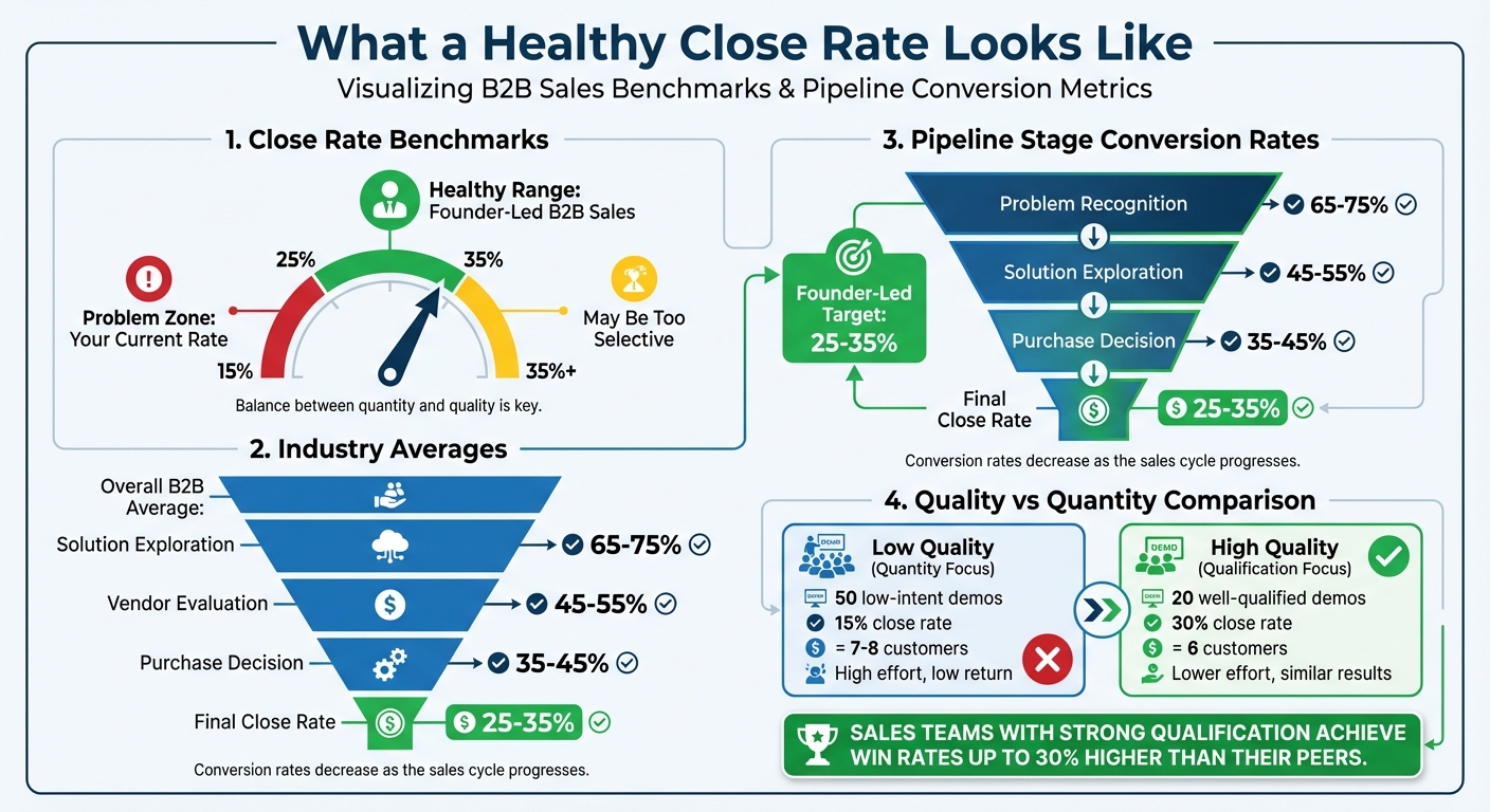 B2B Sales Close Rate Benchmarks and Pipeline Conversion Metrics