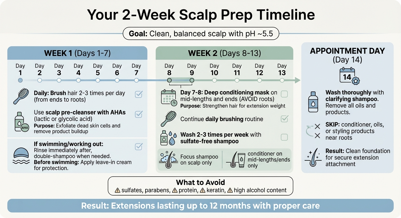2-Week Scalp Preparation Timeline for Hair Extensions