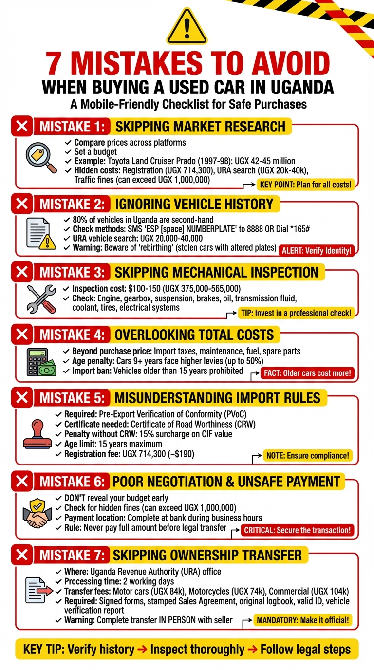 7 Critical Mistakes to Avoid When Buying a Used Car in Uganda