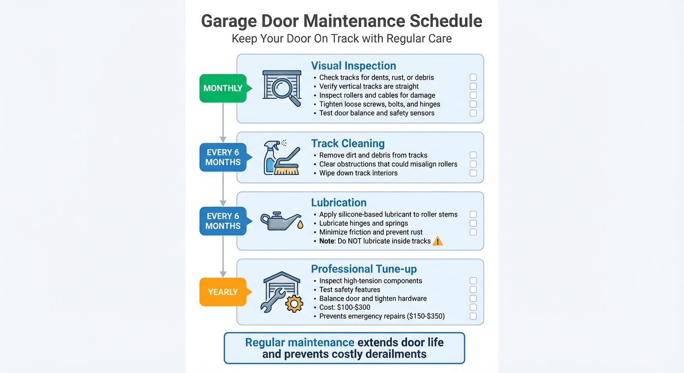 Garage Door Maintenance Schedule: Monthly to Yearly Tasks