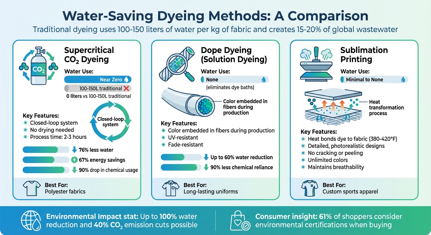 Water-Saving Dyeing Methods Comparison: CO2, Dope Dyeing & Sublimation