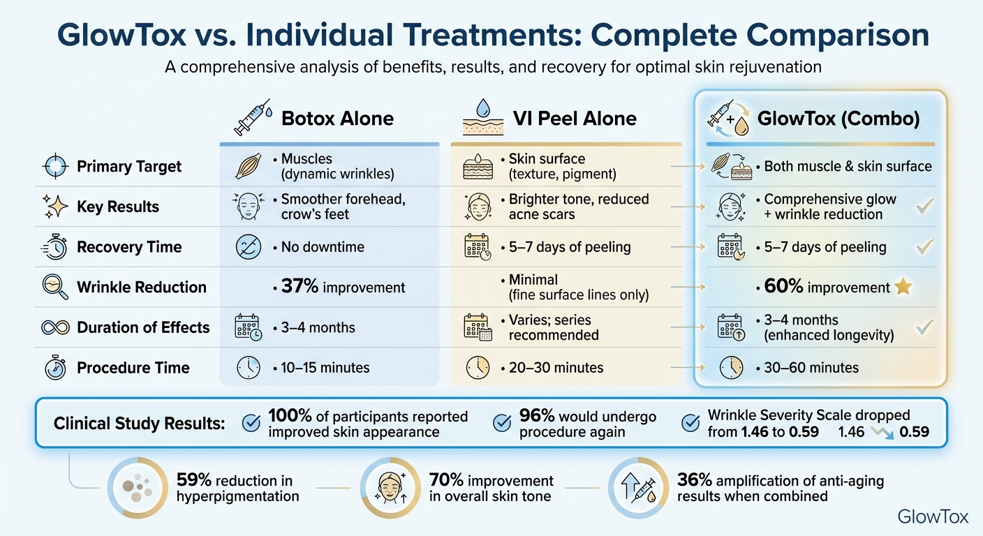 GlowTox vs Botox vs VI Peel Treatment Comparison Chart