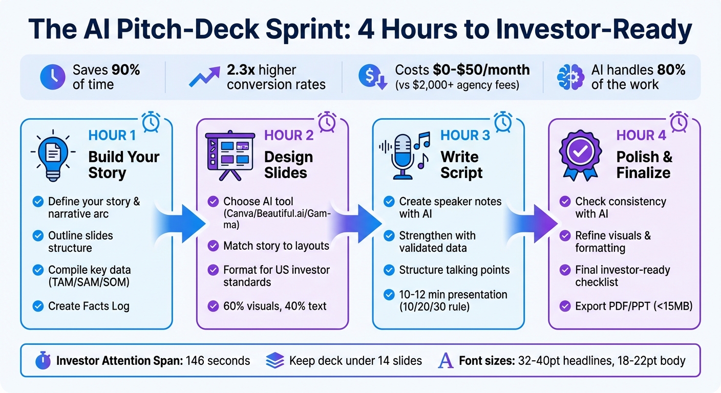 4-Hour AI Pitch Deck Creation Process: Step-by-Step Timeline