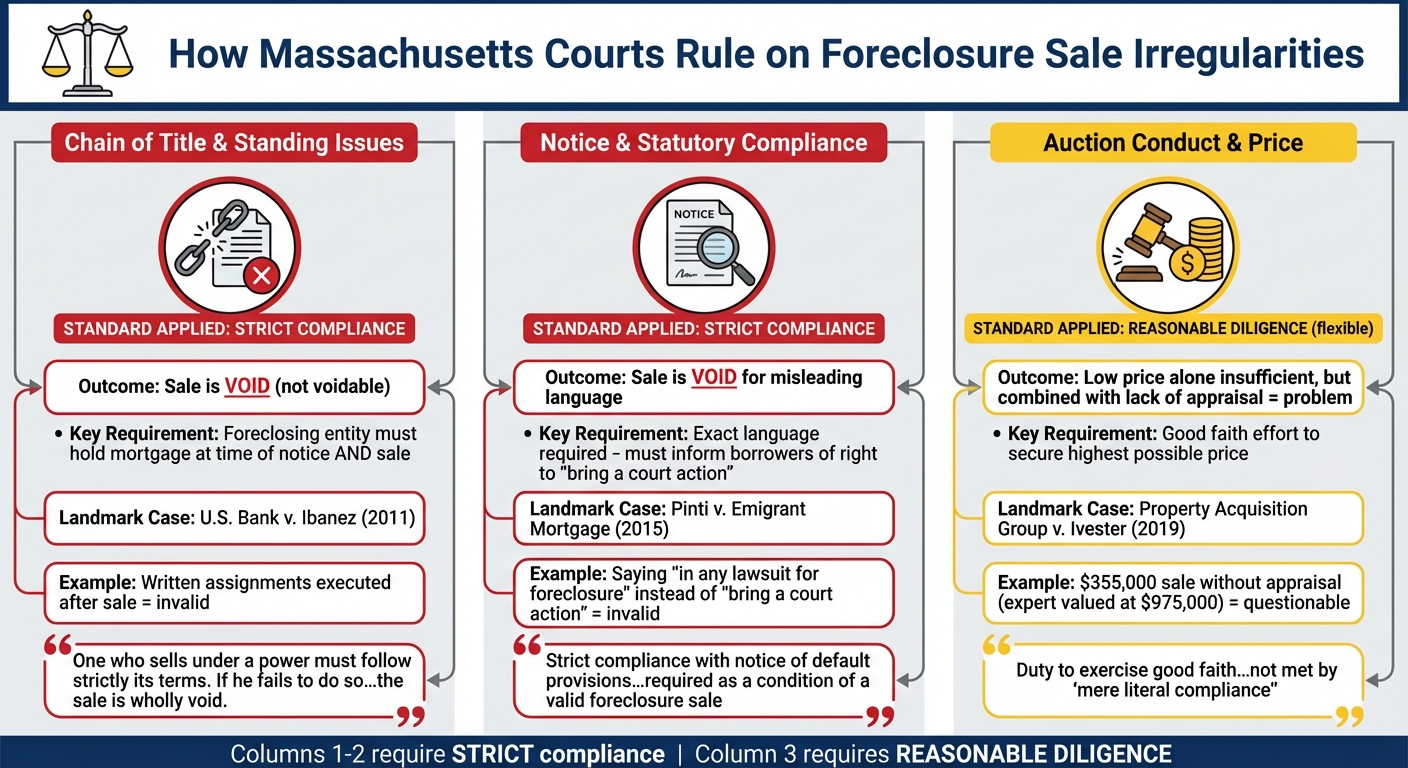 Massachusetts Foreclosure Irregularities: Types, Standards, and Outcomes
