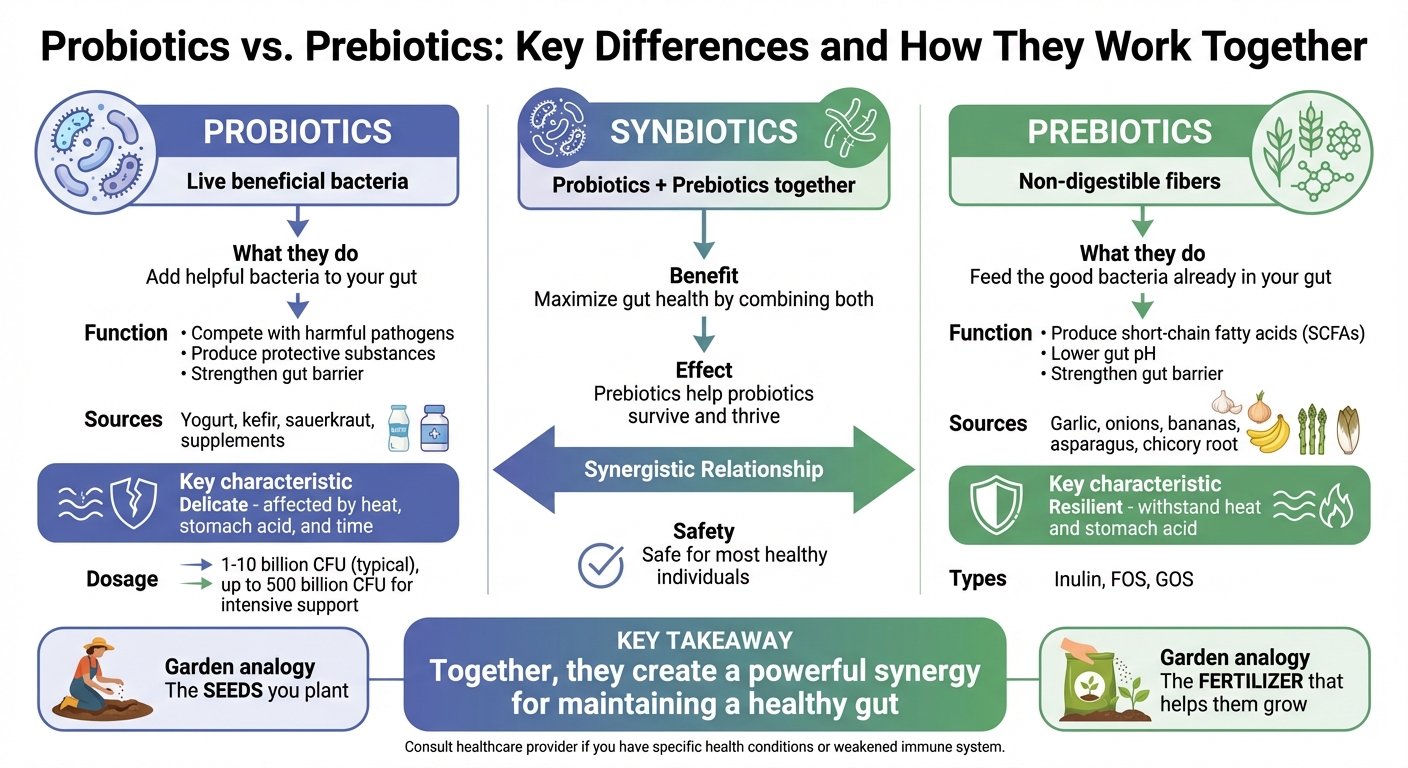 Probiotics vs Prebiotics: Key Differences and How They Work Together