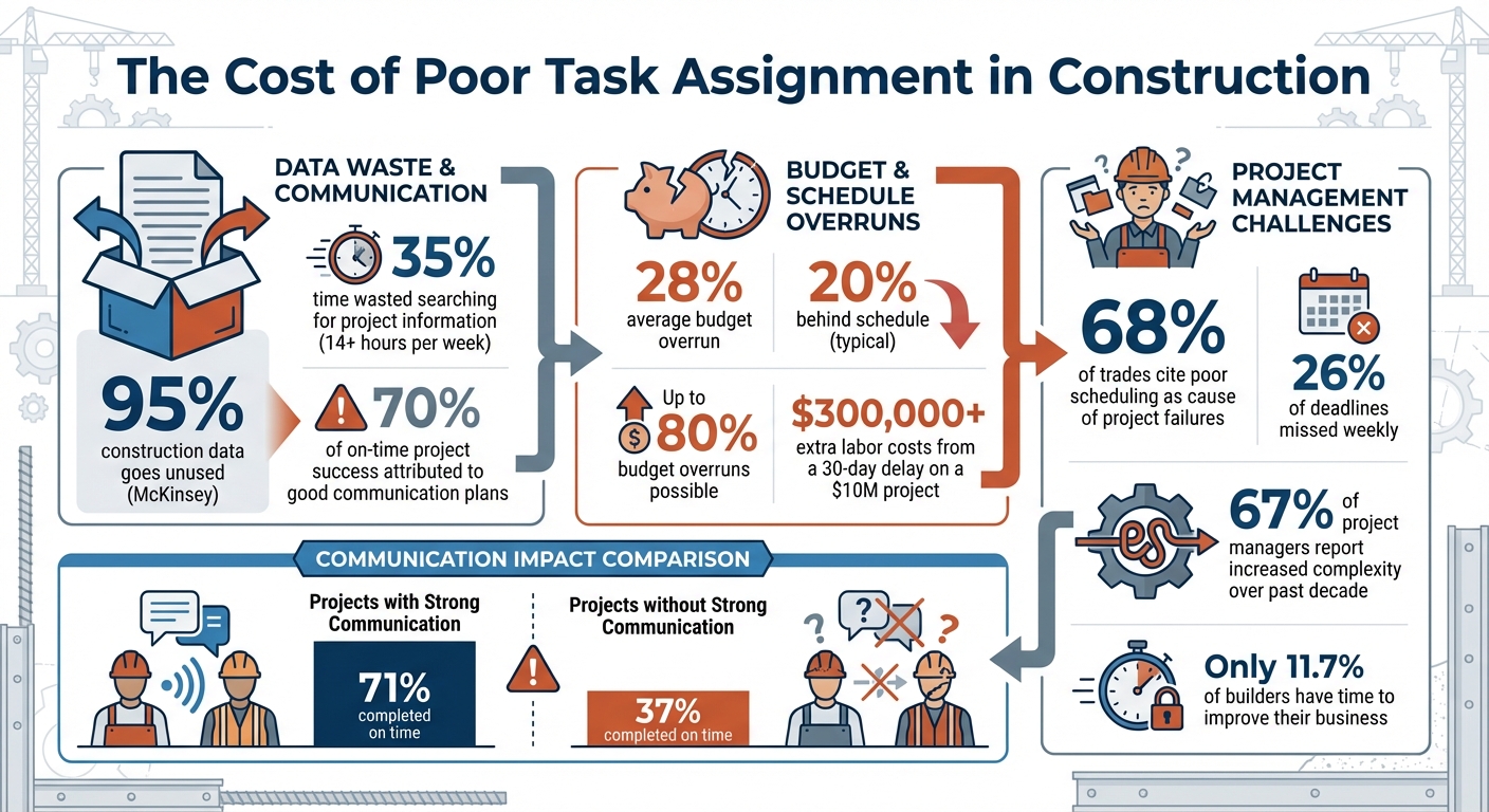 Construction Task Assignment Problems: Key Statistics and Impact on Project Performance