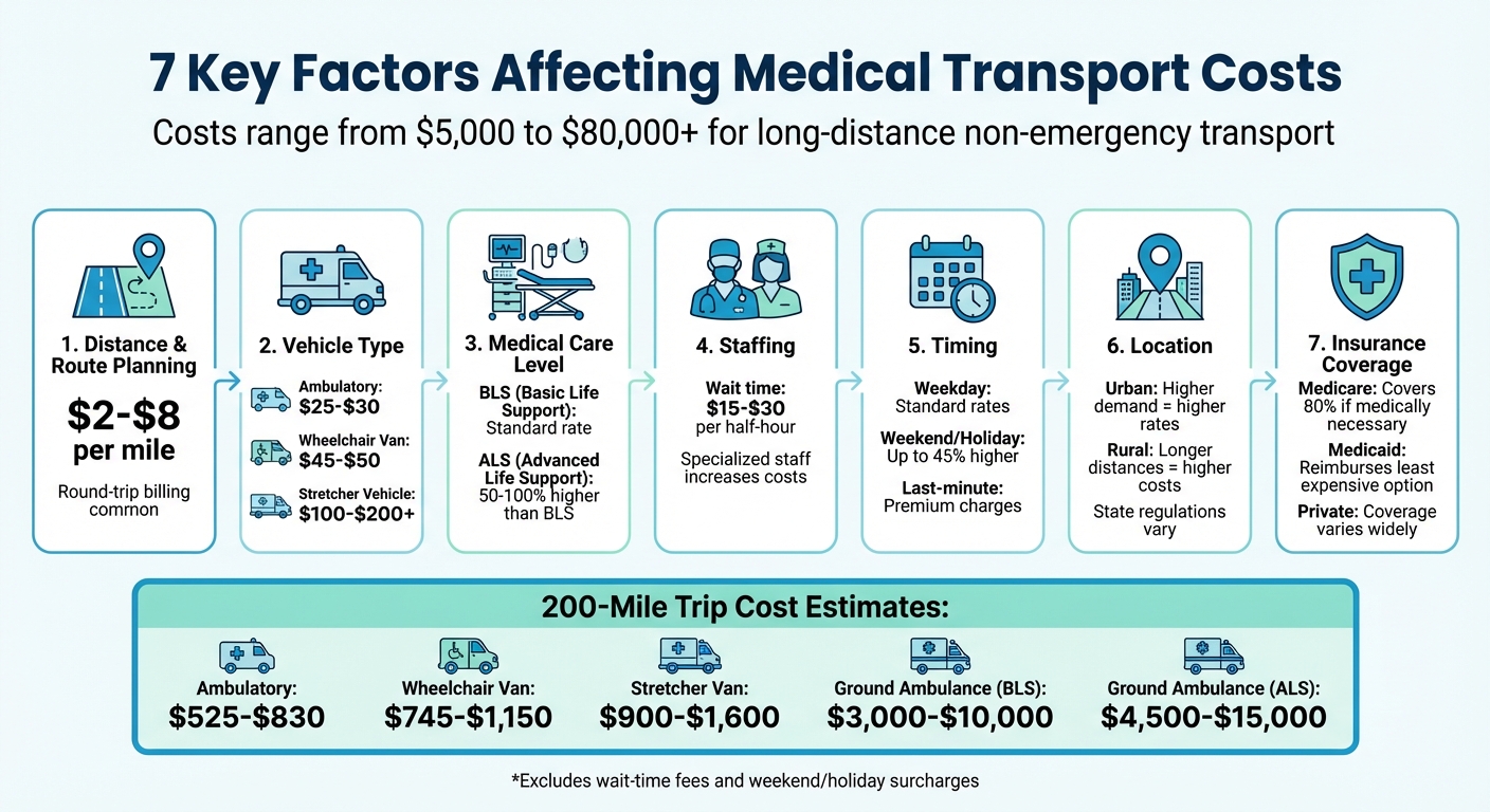 Medical Transport Cost Factors Comparison Chart