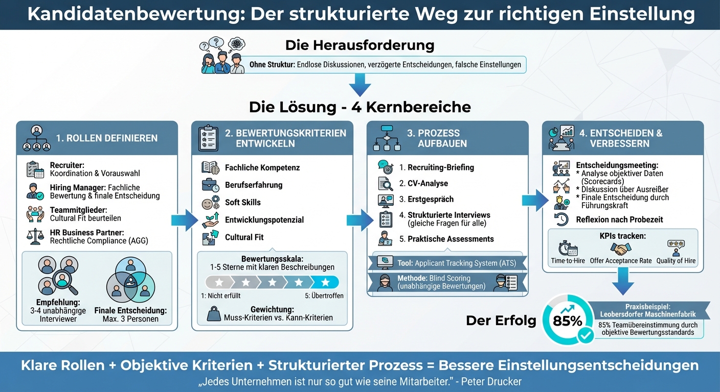 Strukturierter Kandidatenbewertungsprozess: Rollen, Kriterien und Entscheidungsschritte