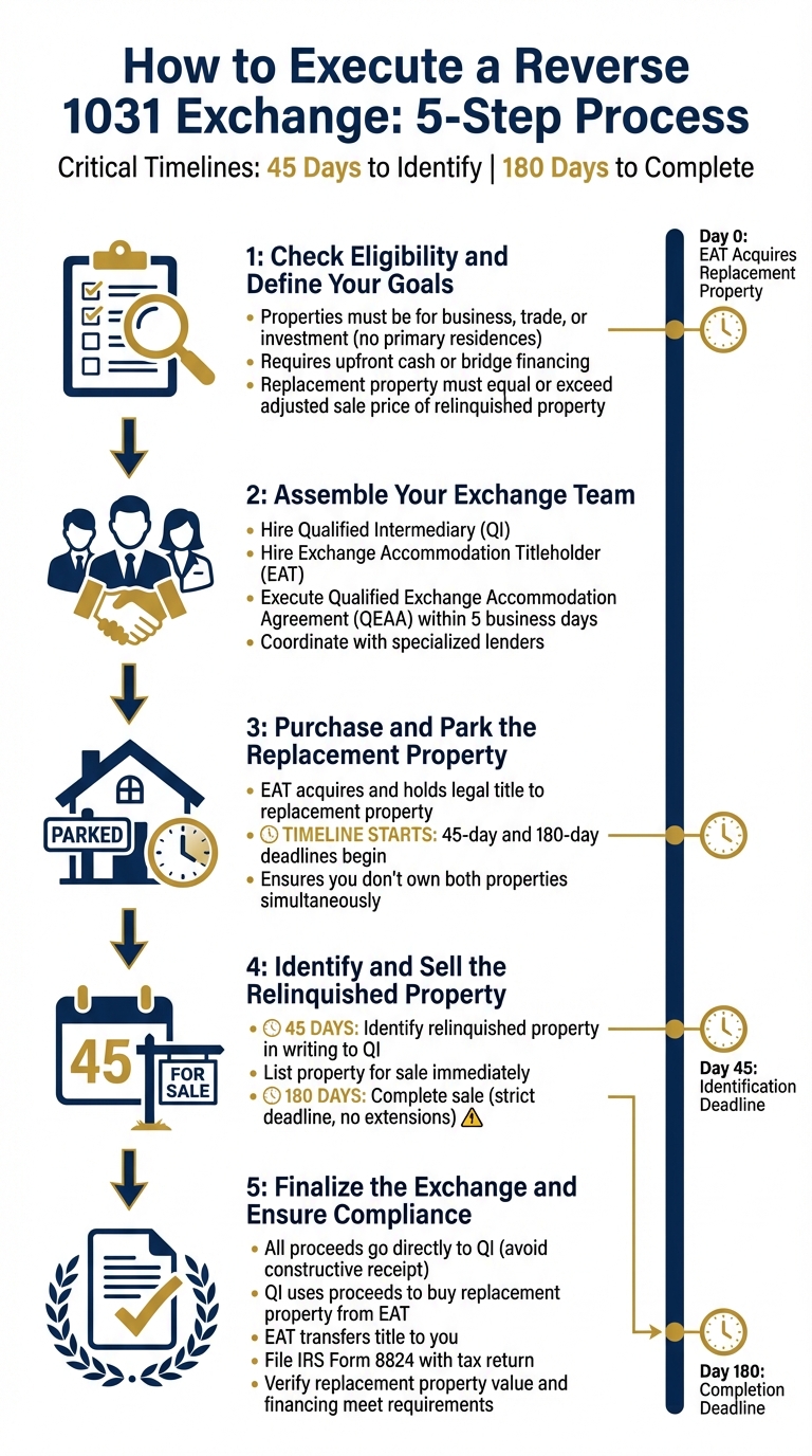 5-Step Reverse 1031 Exchange Process with Timeline Requirements