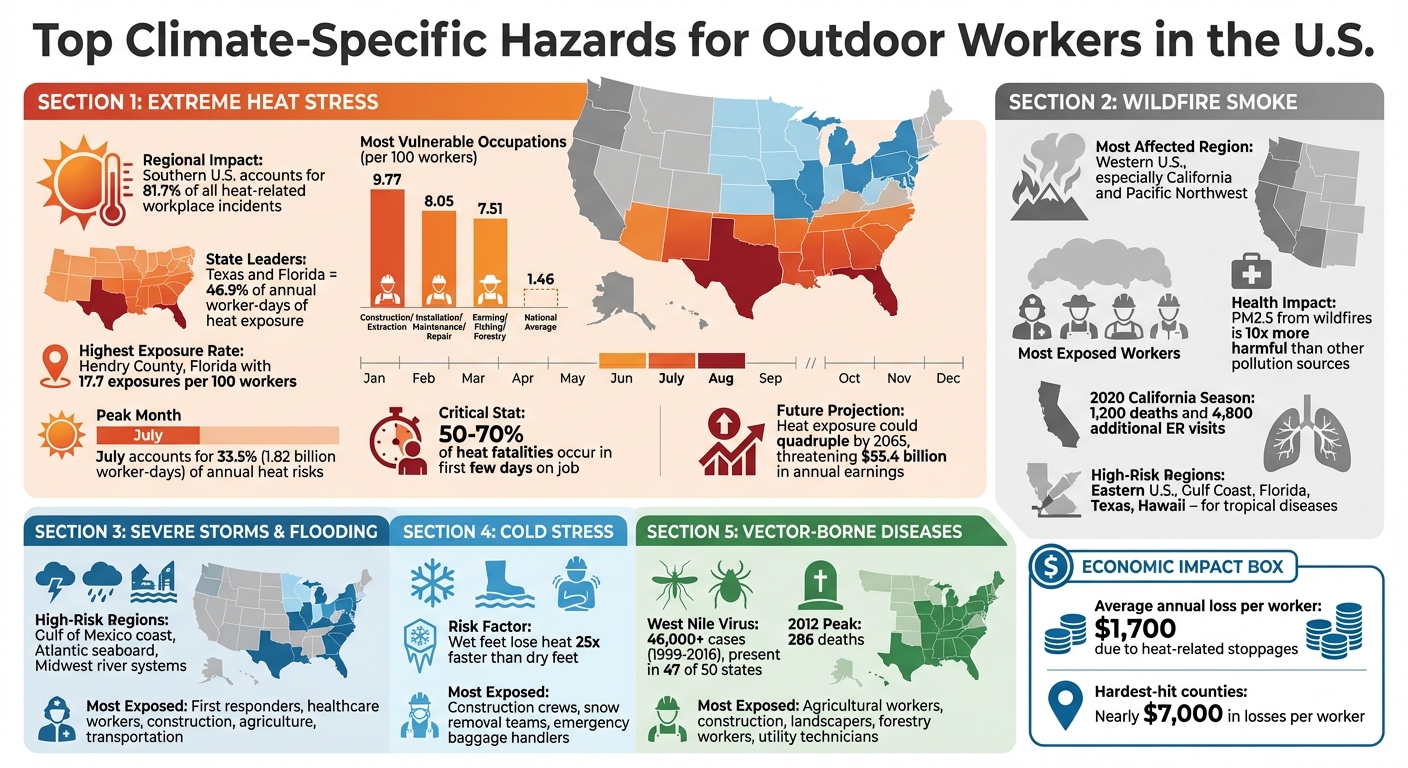 Climate Hazards Impact on U.S. Outdoor Workers by Region and Occupation