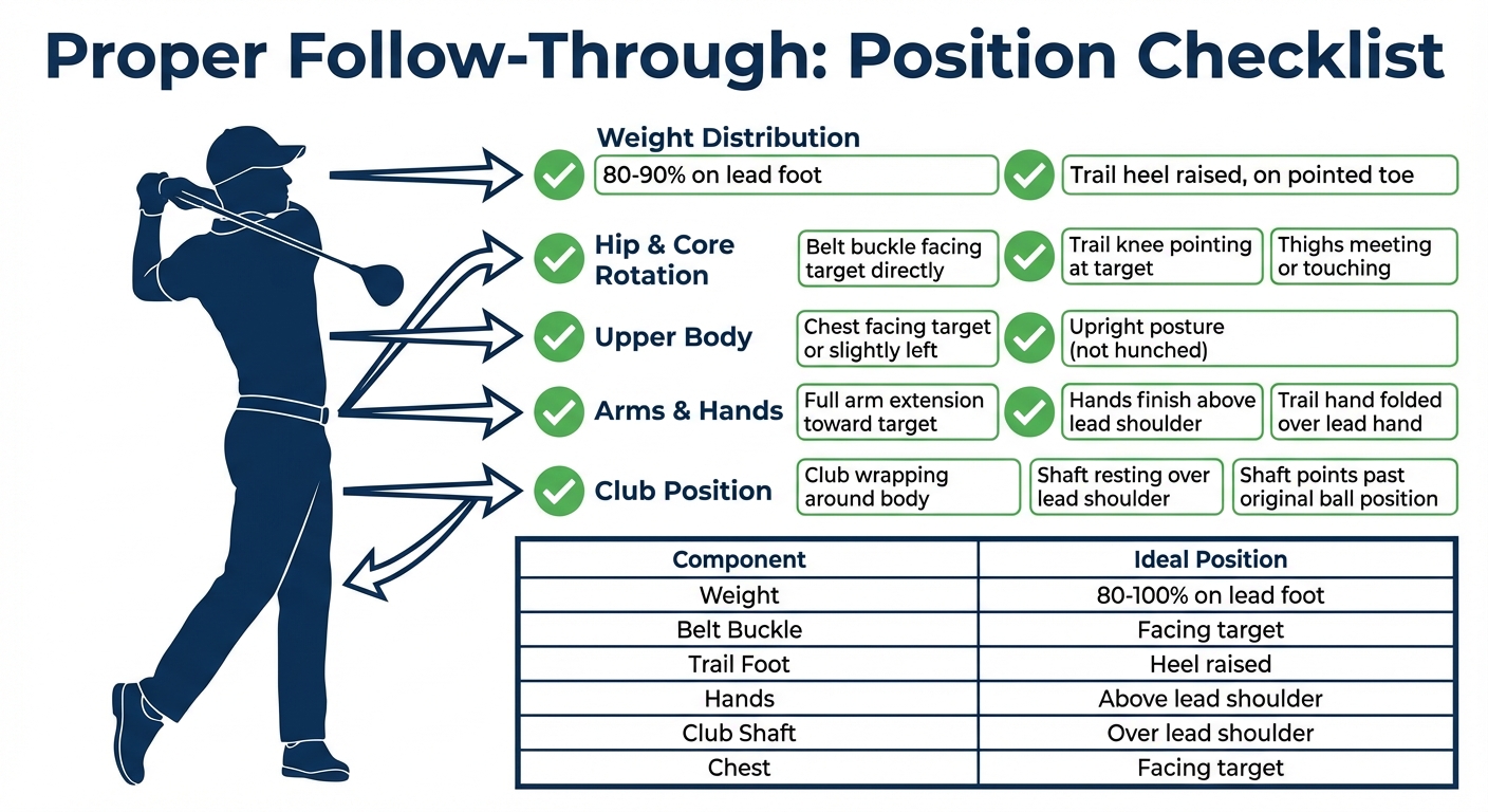 Proper Golf Follow-Through Position Checklist