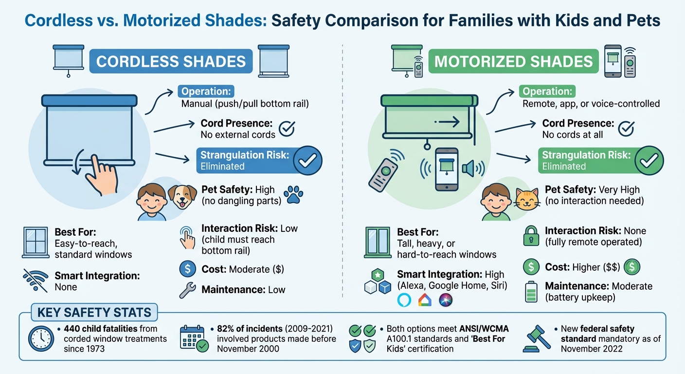 Cordless vs Motorized Shades Safety Comparison Chart