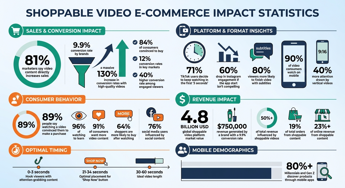 Shoppable Video Statistics: Impact on E-Commerce Conversion Rates and Sales