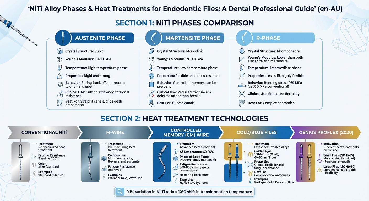 NiTi Alloy Phases and Heat Treatments Comparison for Endodontic Files