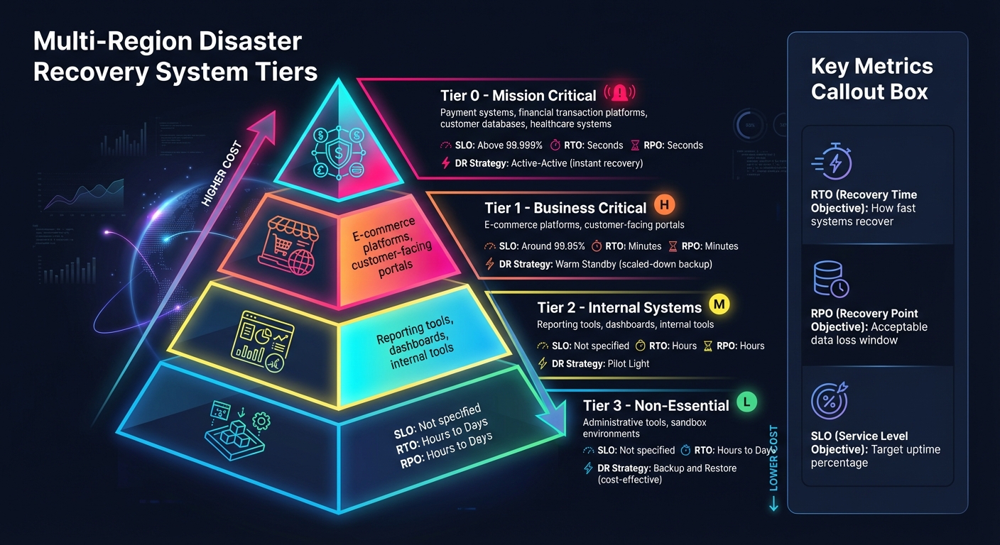 Multi-Region Disaster Recovery System Tiers and Recovery Objectives