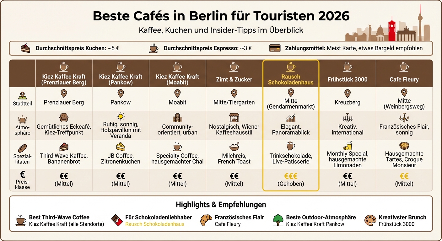 Berlin Café Guide: Comparison of Top 7 Cafés by Location, Atmosphere and Specialties