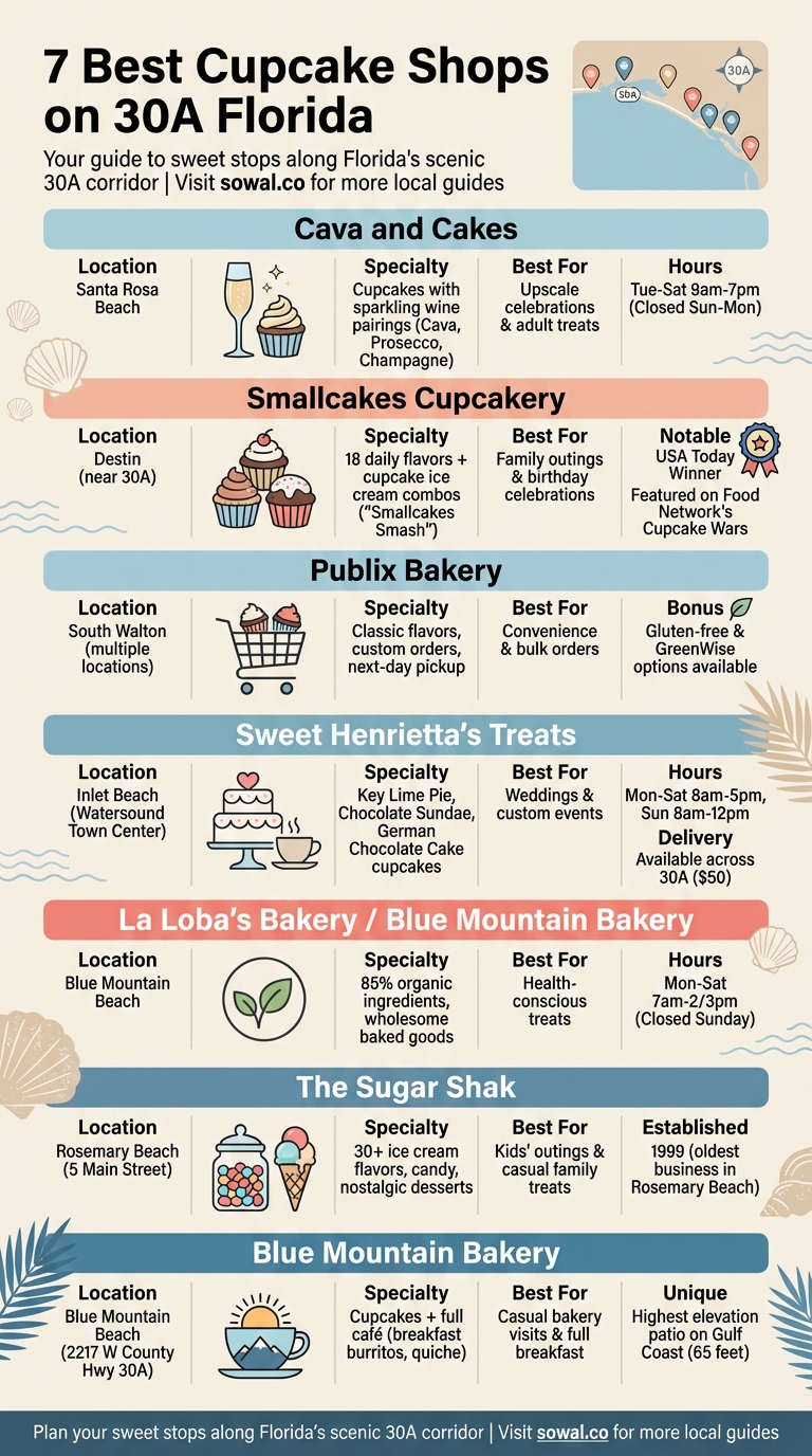 30A Cupcake Shops Comparison Guide: Locations, Specialties and Best Uses