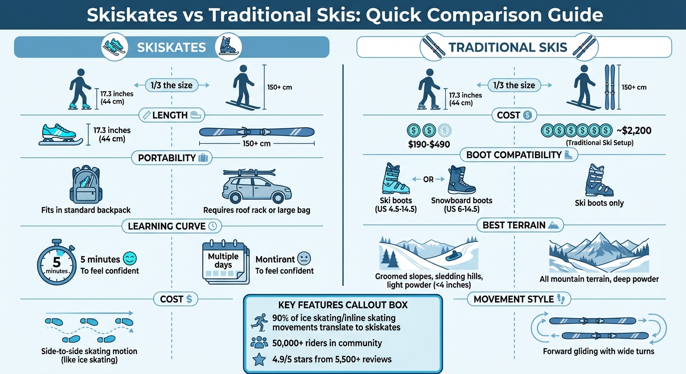 Skiskates vs Traditional Skis: Key Differences and Specifications