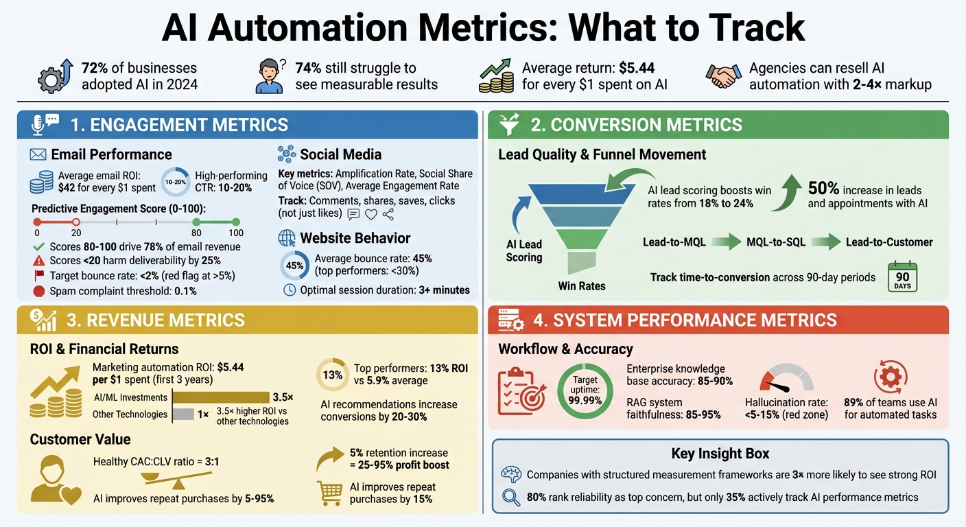 Essential AI Automation Metrics: Engagement, Conversion, Revenue & System Performance KPIs
