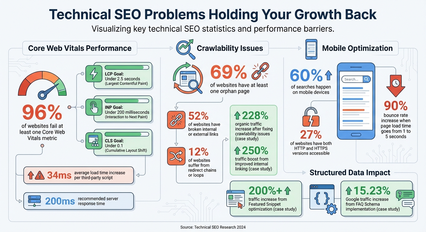 Technical SEO Statistics: Common Website Issues and Performance Metrics