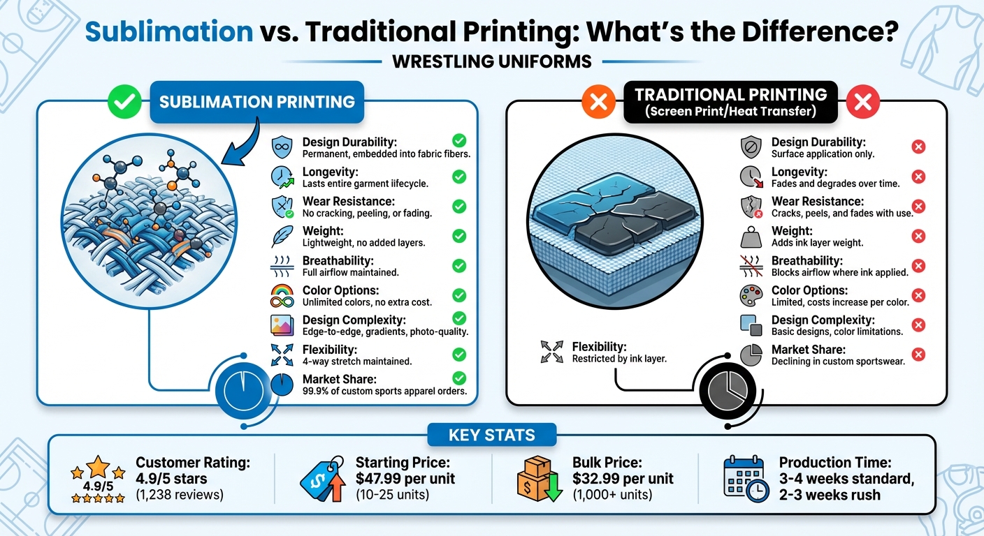 Sublimation vs Traditional Printing Methods for Wrestling Uniforms