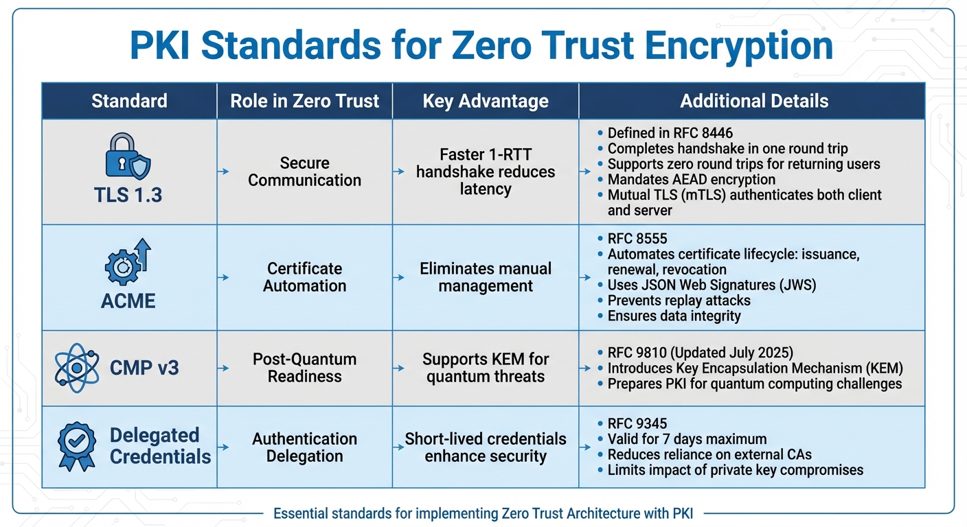 PKI Standards Comparison for Zero Trust Architecture