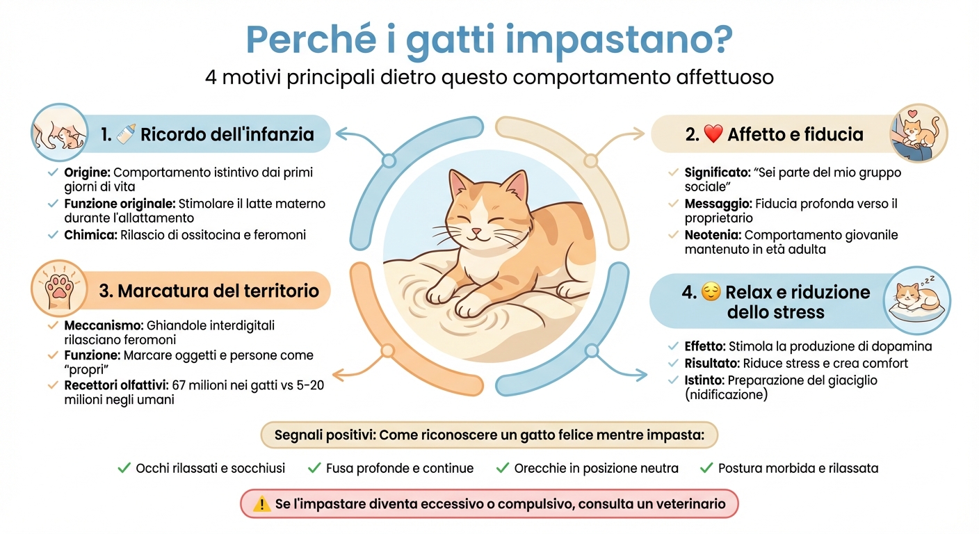 Perché i gatti impastano: 4 motivi principali e significati
