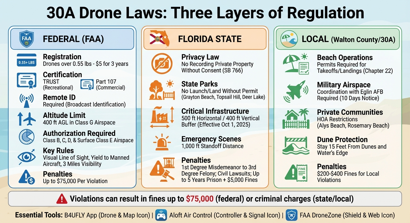 30A Drone Regulations: Federal, State, and Local Requirements Comparison