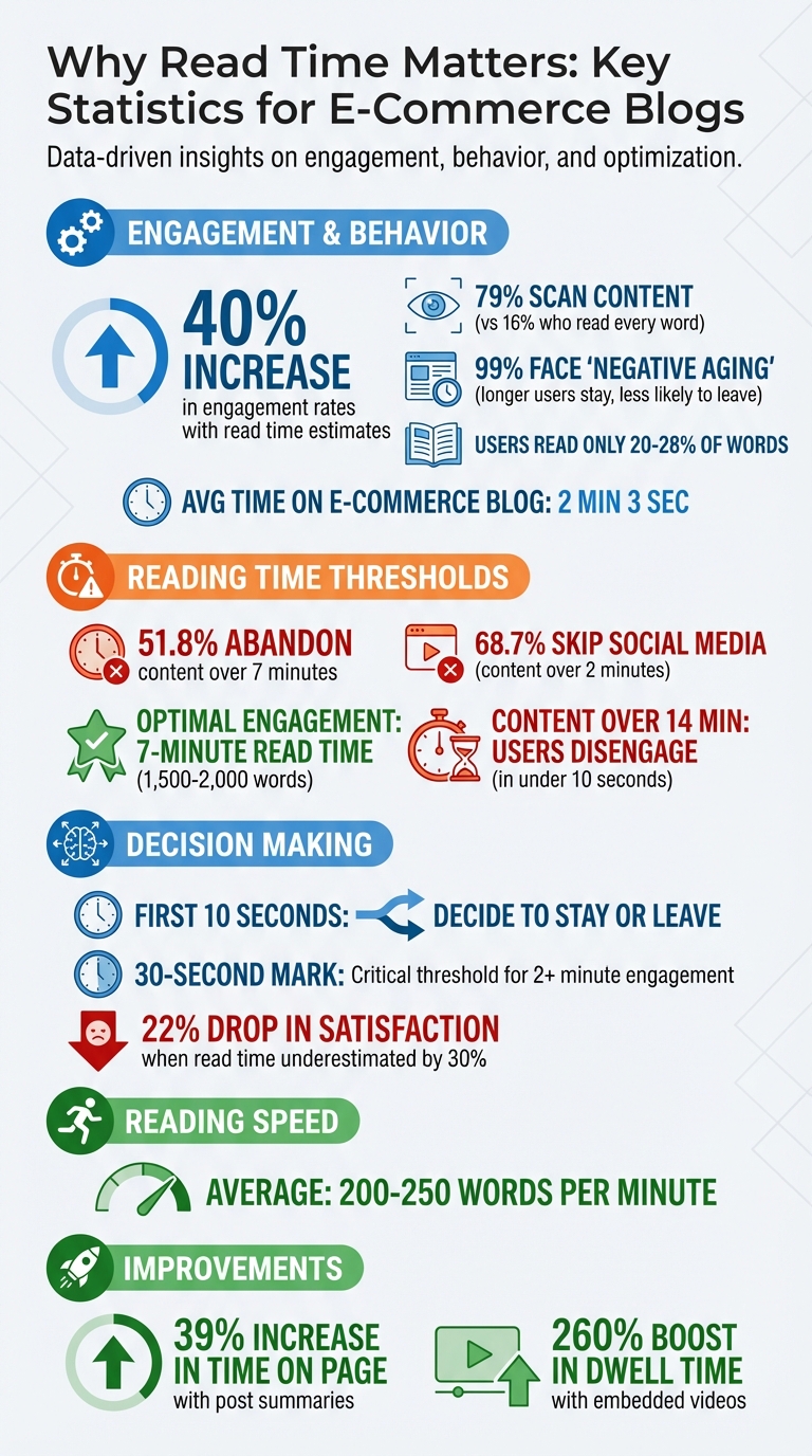 Read Time Impact on E-Commerce Blog Engagement Statistics