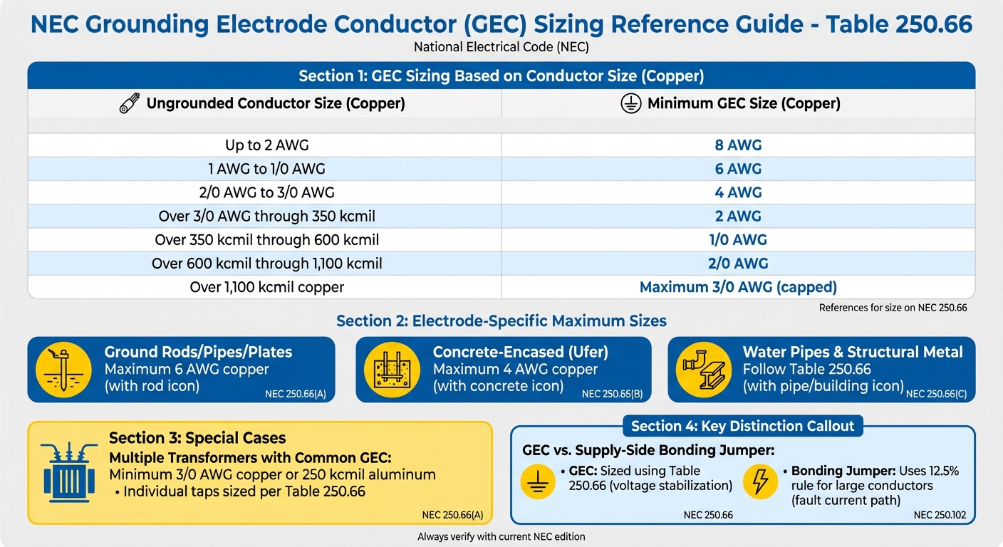 NEC Grounding Electrode Conductor Sizing Guide for Transformers