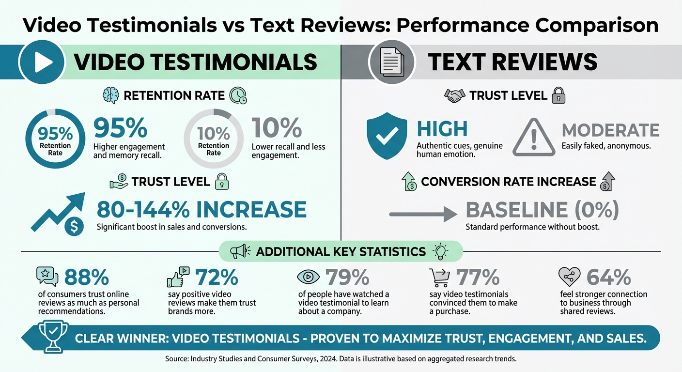 Video Testimonials vs Text Reviews: Impact on Conversion Rates and Customer Trust