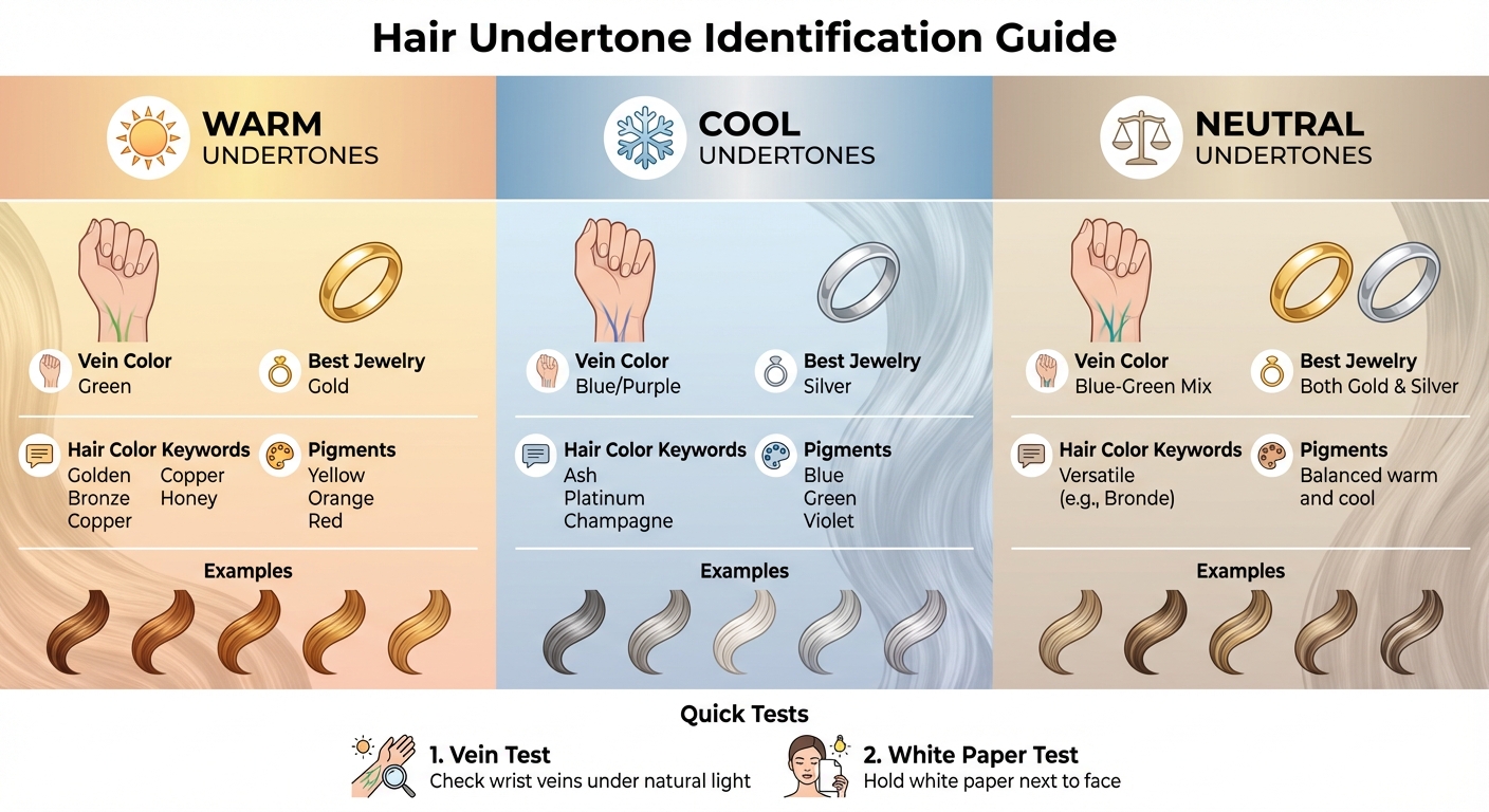 Hair Undertone Identification Guide: Warm, Cool, and Neutral Characteristics