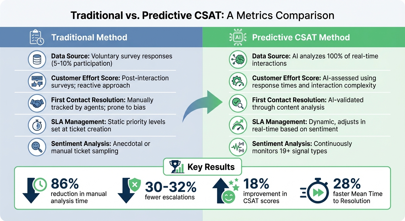 Traditional vs Predictive CSAT Metrics Comparison