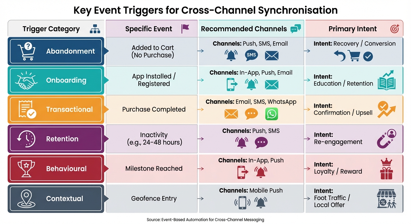 Key Event Triggers for Cross-Channel Customer Messaging Automation