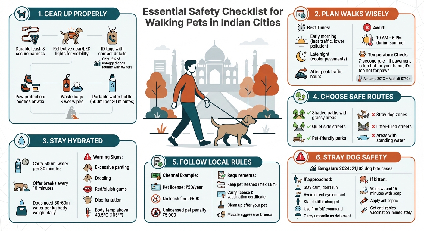 Essential Safety Checklist for Walking Pets in Indian Cities