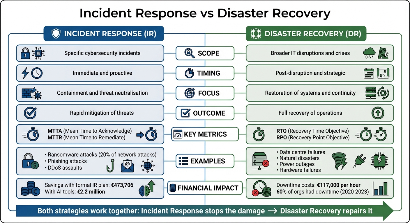 Incident Response vs Disaster Recovery: Key Differences and Metrics