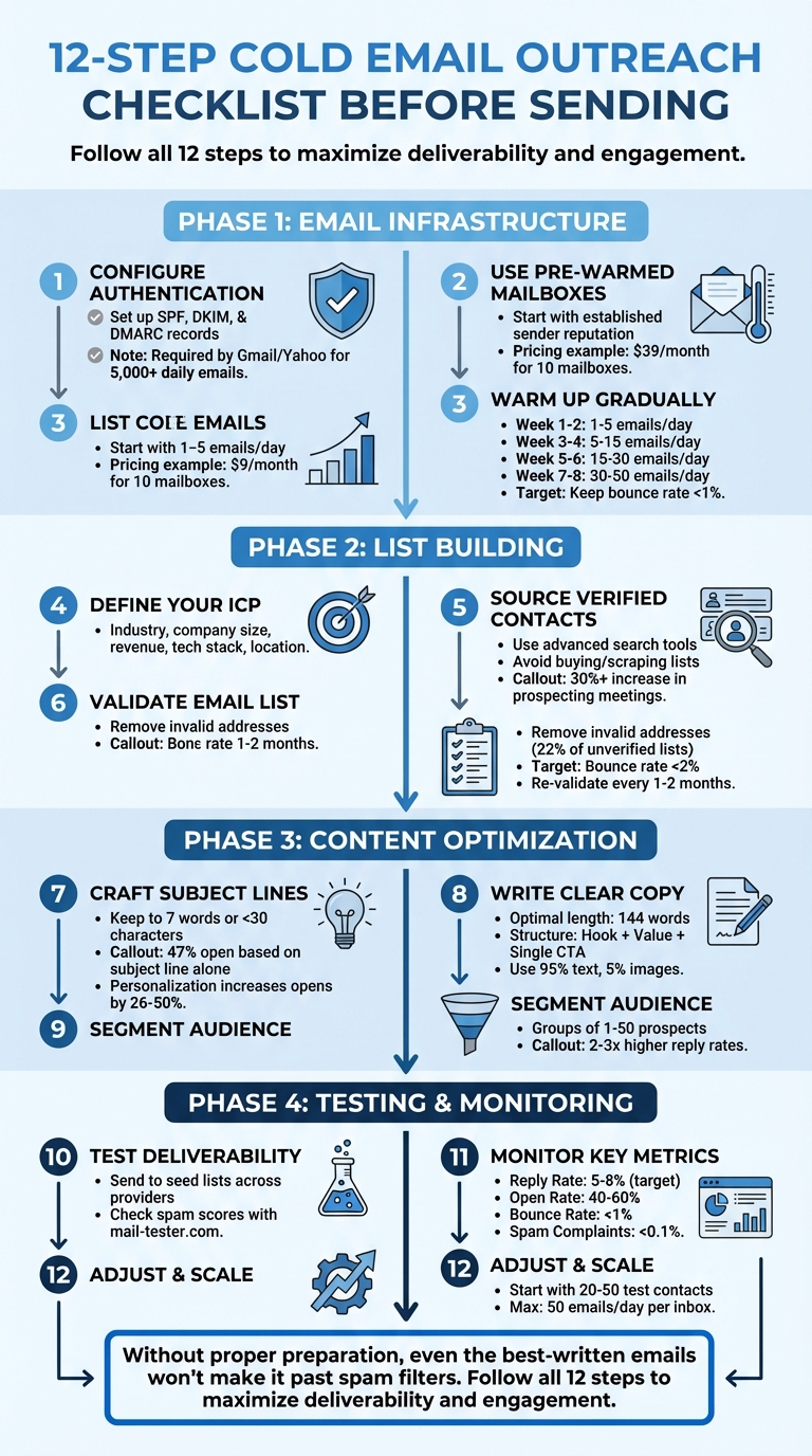 12-Step Cold Email Outreach Checklist for 2026