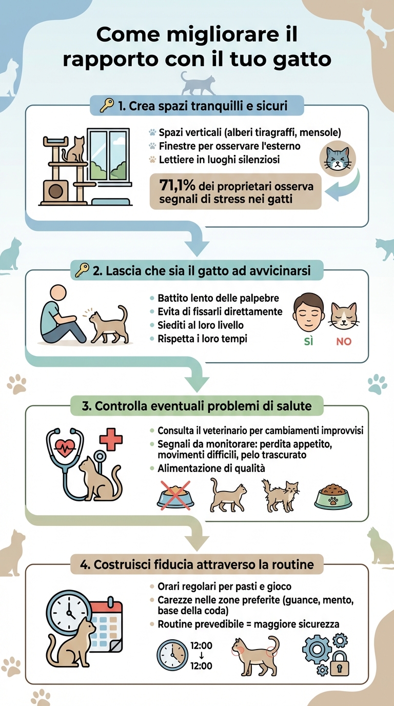 Come migliorare il rapporto con il tuo gatto: 4 passi essenziali