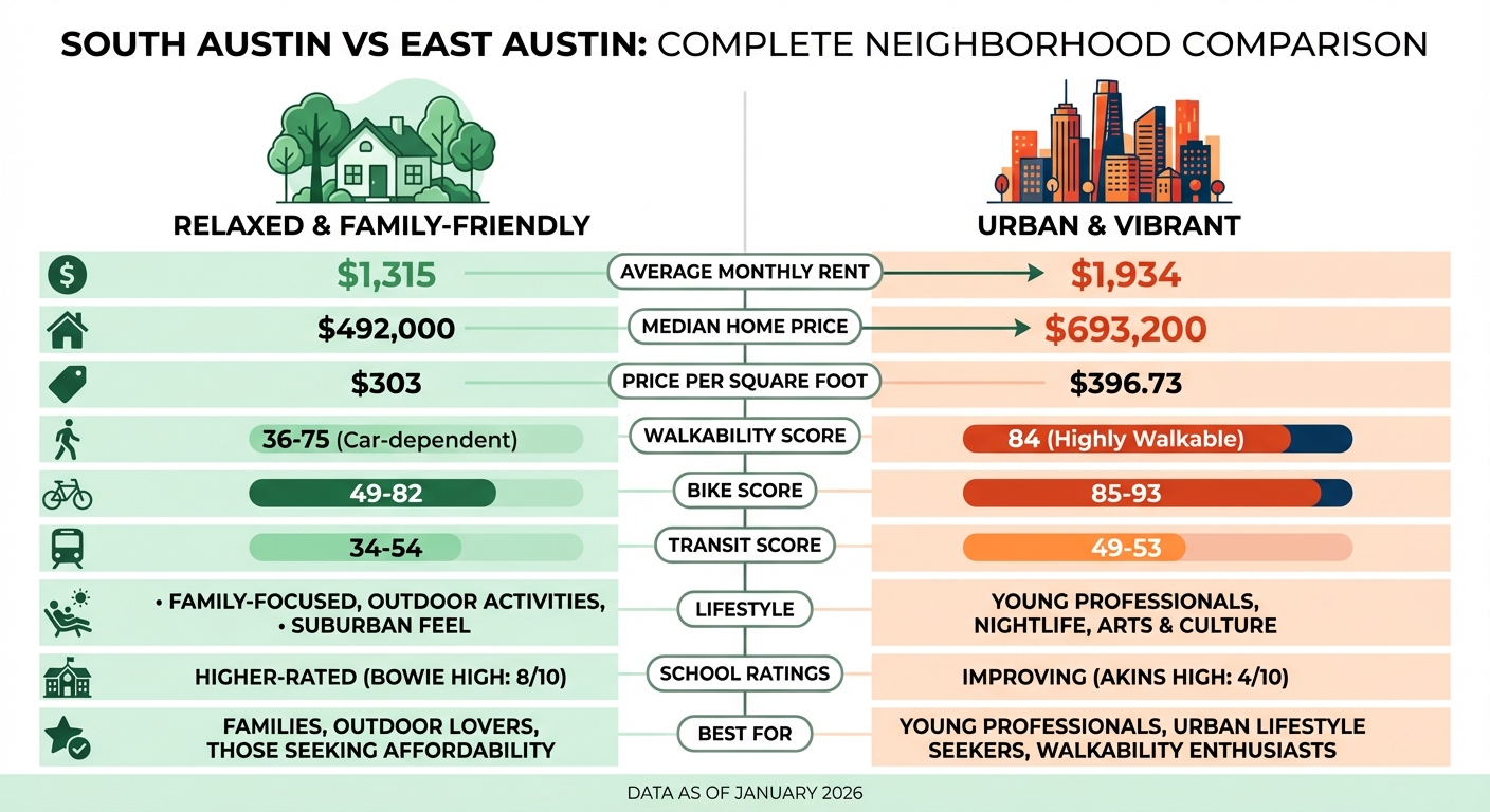 South Austin vs East Austin: Rent, Housing, Walkability and Lifestyle Comparison