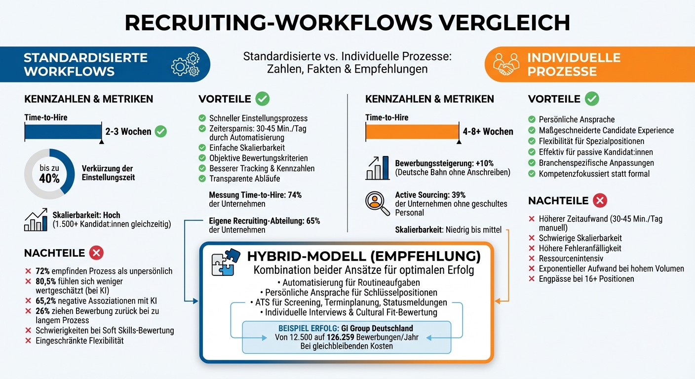 Standardisierte vs. individuelle Recruiting-Prozesse: Vergleich von Effizienz, Kosten und Candidate Experience