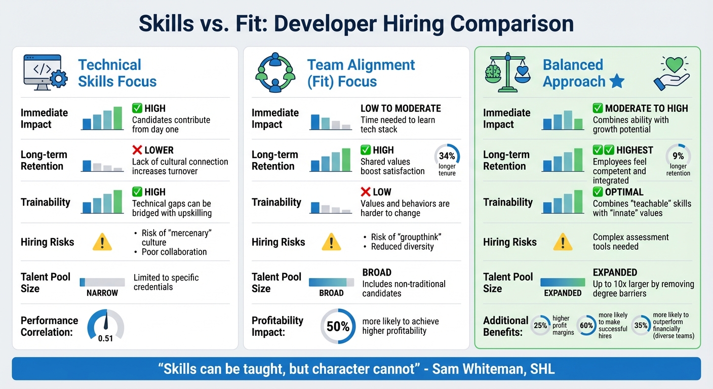 Developer Hiring: Skills vs Fit vs Balanced Approach Comparison